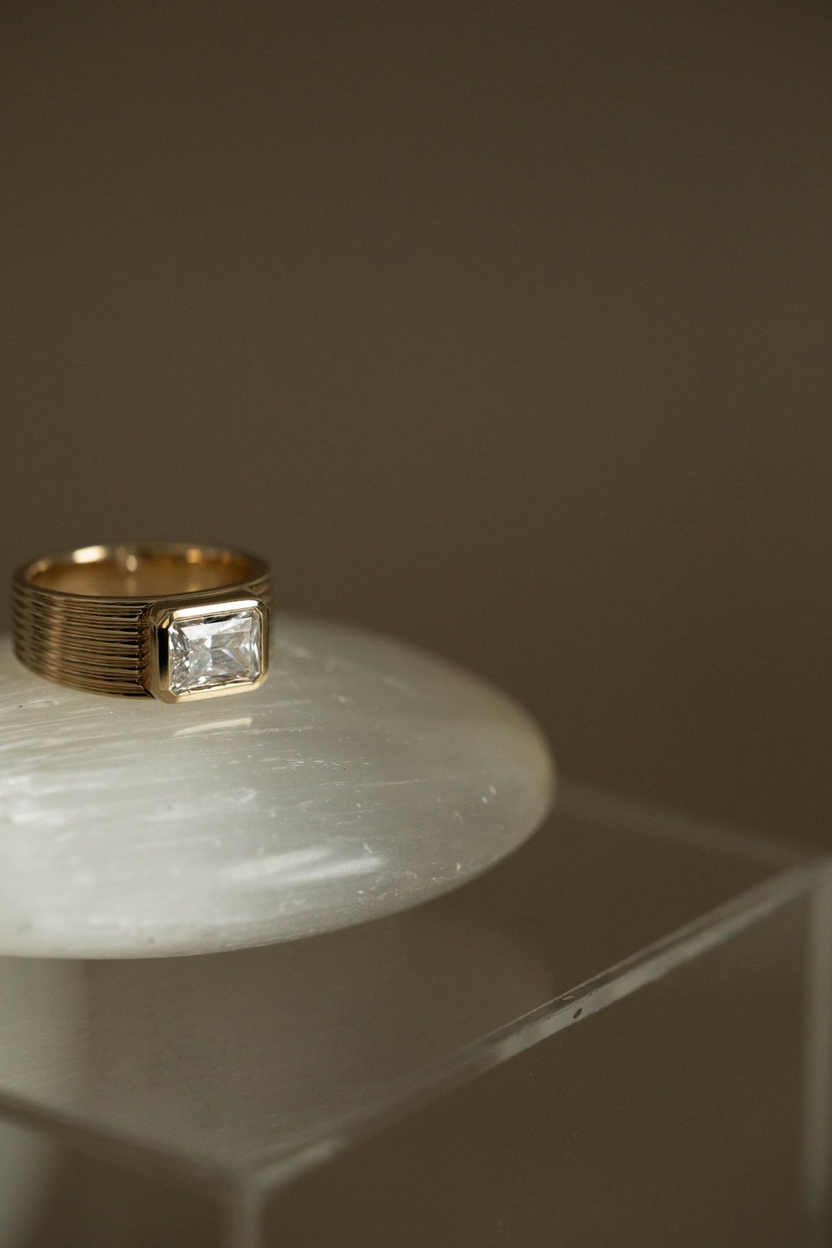 2.0 CT East West Radiant Cut Bezel Moissanite Engagement Ring