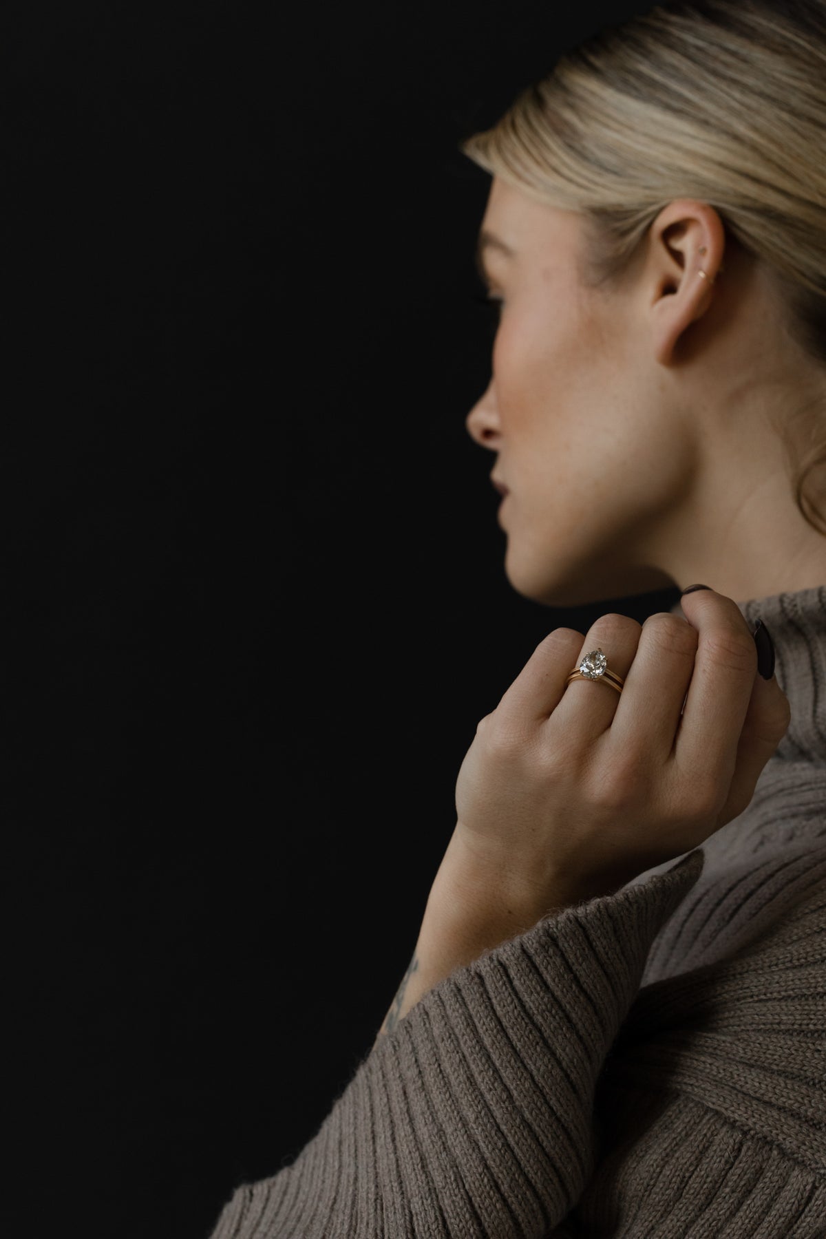 2.30 CT Pear cut Solitaire Moissanite Engagement Ring