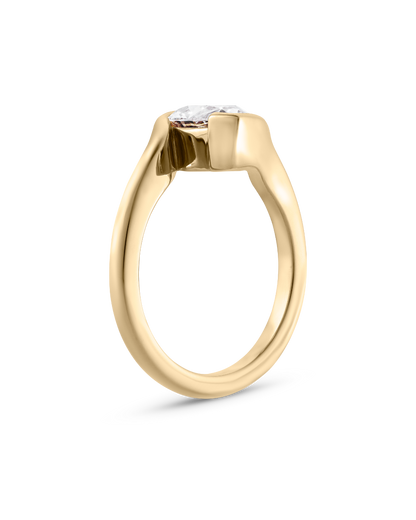 Genevieve- Marquise Solitaire Wrap By Pass Style Lab Grown Diamond Engagement Ring