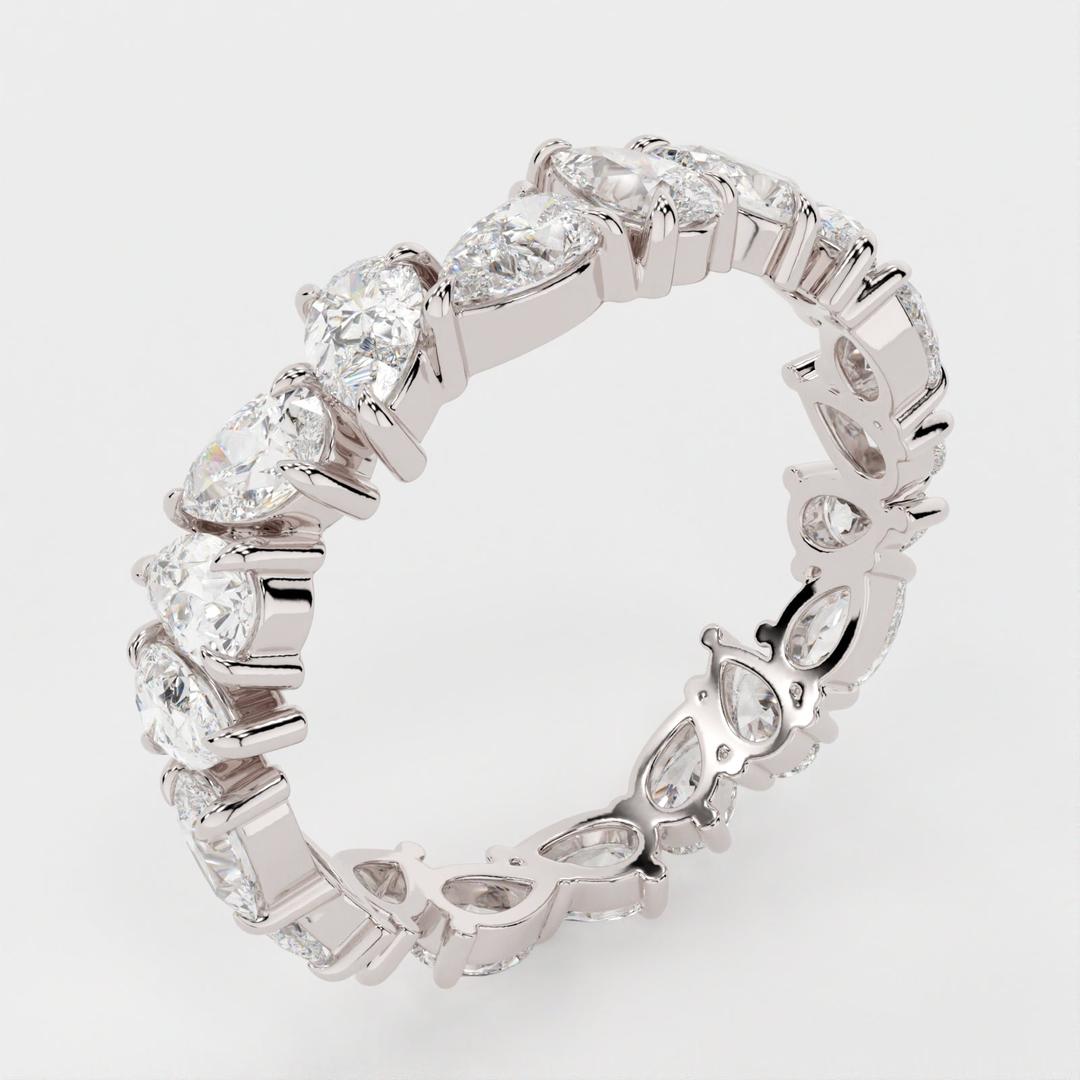Full Eternity Band with 1.0 TCW Pear Cut Moissanite