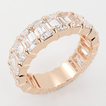 Full Eternity Wedding Band with 1.70 TCW Emerald Cut Moissanite