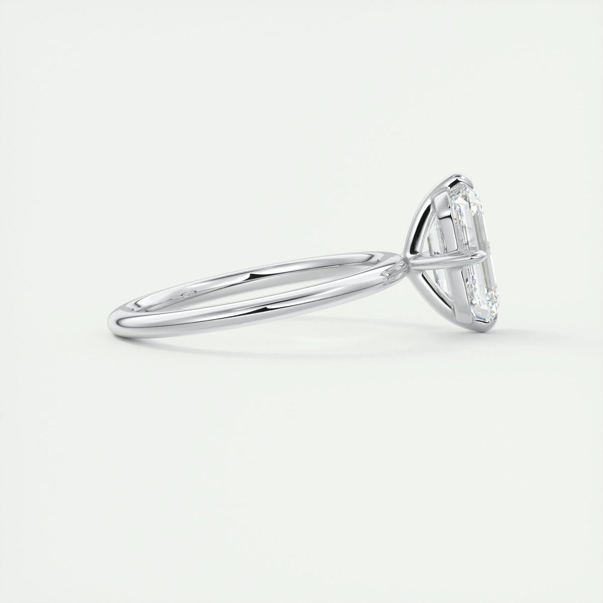 1.91 CT Emerald Cut Solitaire Moissanite Engagement Ring - crownmoissanite