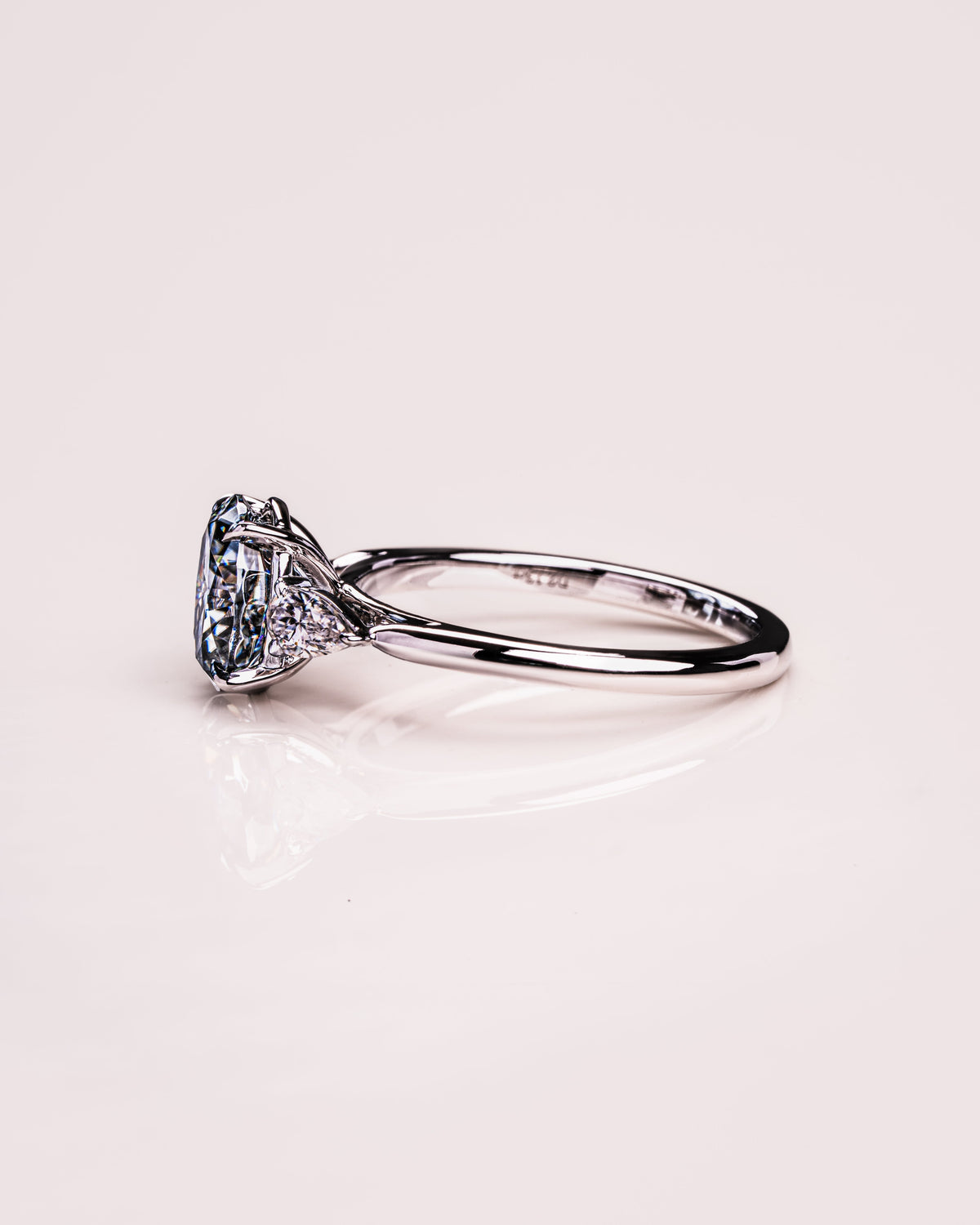 1.91 CT Oval Cut Three Stone Moissanite Engagement Ring - crownmoissanite