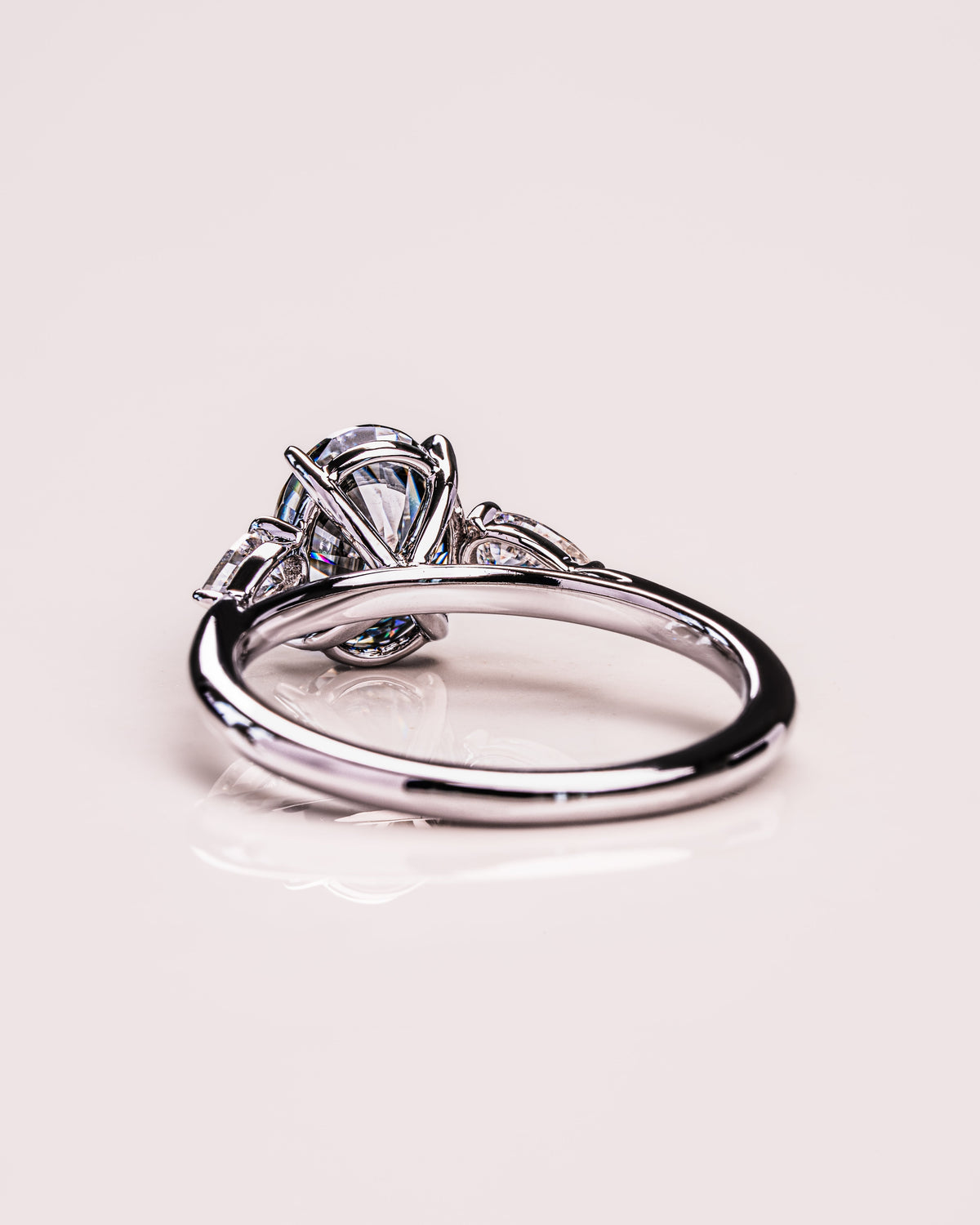 1.91 CT Oval Cut Three Stone Moissanite Engagement Ring - crownmoissanite