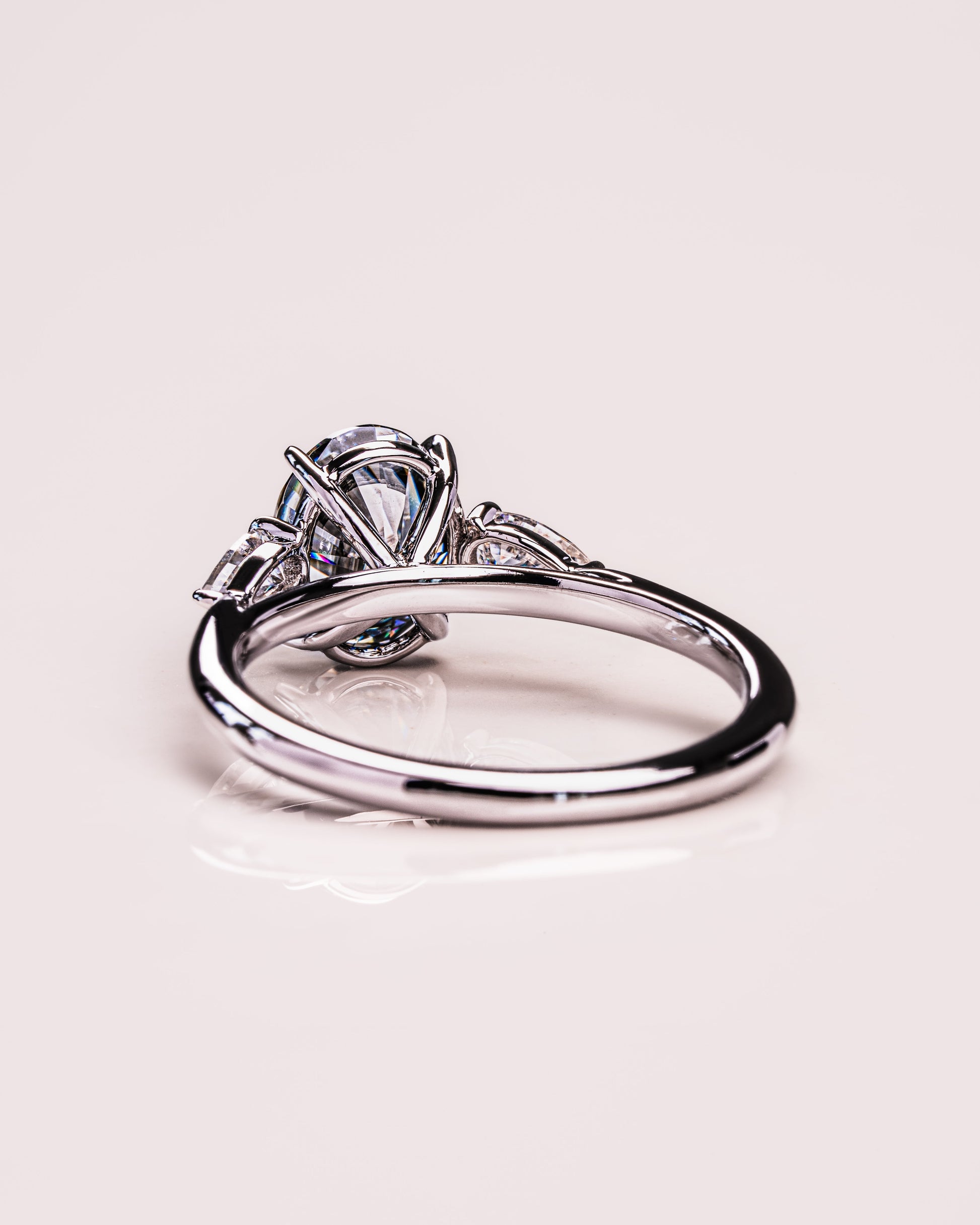 1.91 CT Oval Cut Three Stone Moissanite Engagement Ring - crownmoissanite
