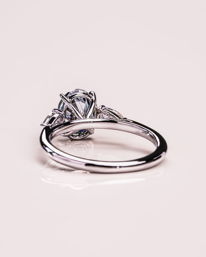 1.91 CT Oval Cut Three Stone Moissanite Engagement Ring - crownmoissanite