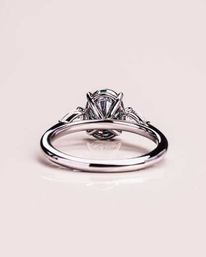 1.91 CT Oval Cut Three Stone Moissanite Engagement Ring - crownmoissanite