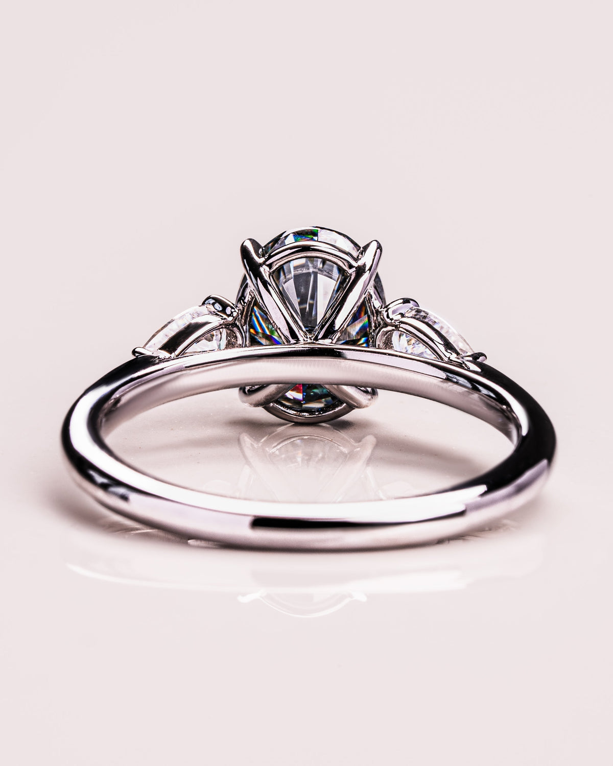 1.91 CT Oval Cut Three Stone Moissanite Engagement Ring - crownmoissanite