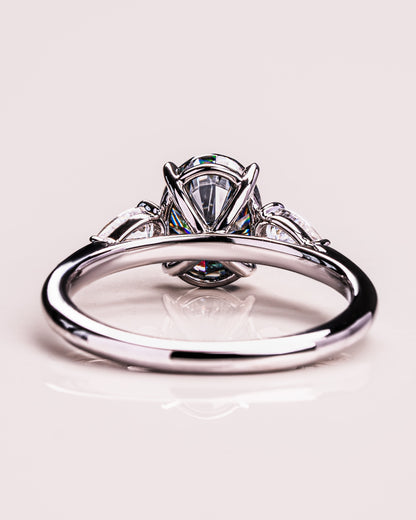 1.91 CT Oval Cut Three Stone Moissanite Engagement Ring - crownmoissanite