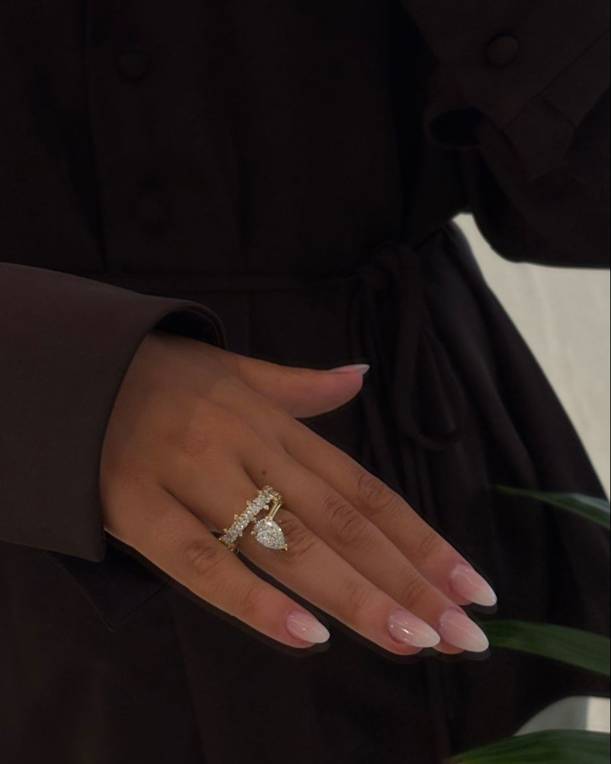 Odette- Pear Wrap Style Lab Grown Diamond Engagement Ring
