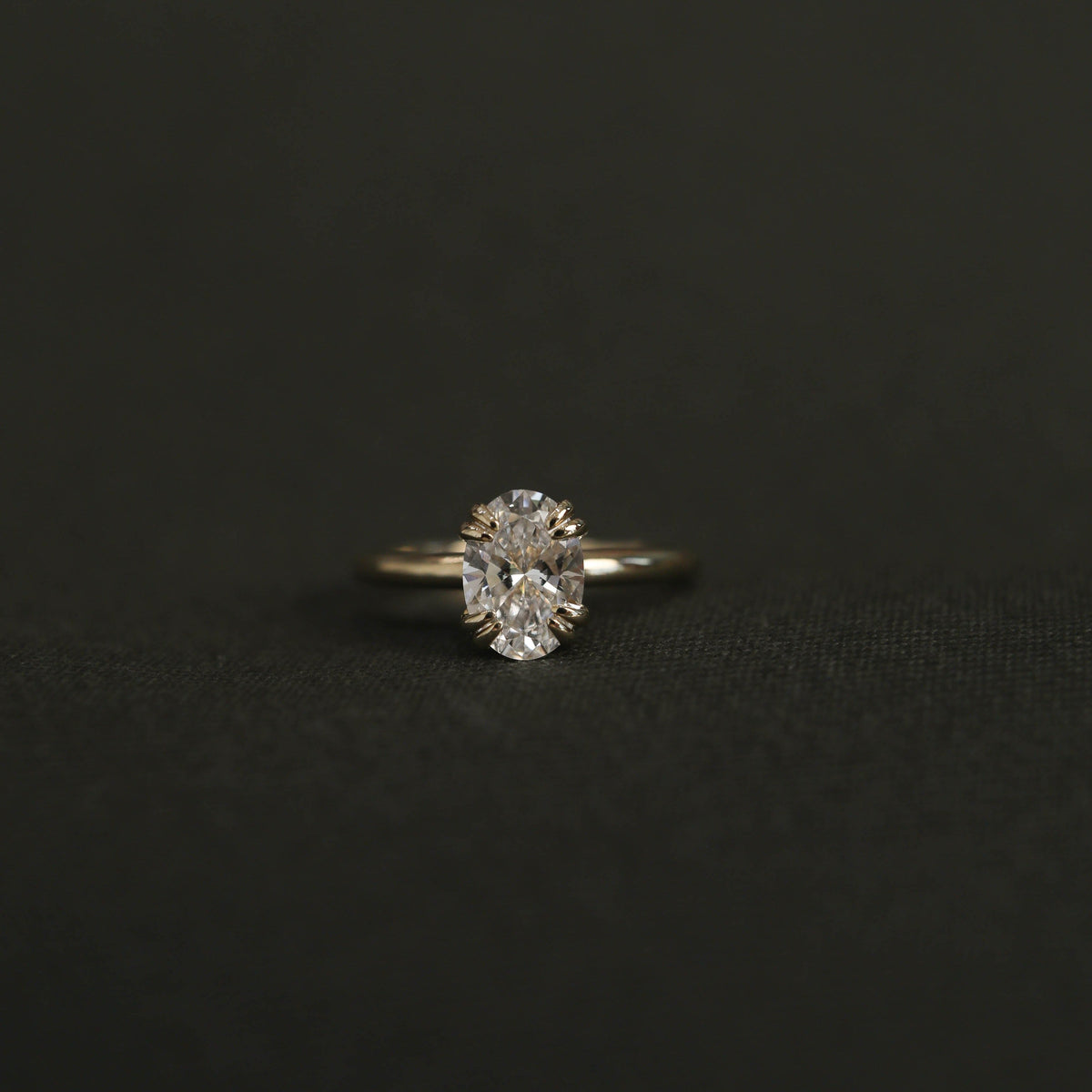 0.88 CT Round Solitaire Moissanite Engagement Ring - Barbara Maison 
