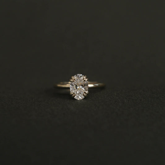 0.88 CT Round Solitaire Moissanite Engagement Ring - Barbara Maison 