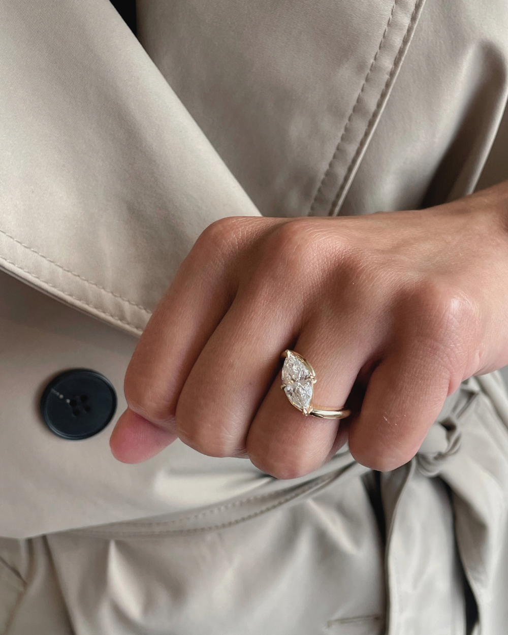 Sabine- Marquise Rapture Solitaire Style Lab Grown Diamond Engagement Ring