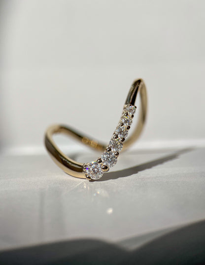 0.30 TCW Round Lab Grown Diamond unique Wedding Band