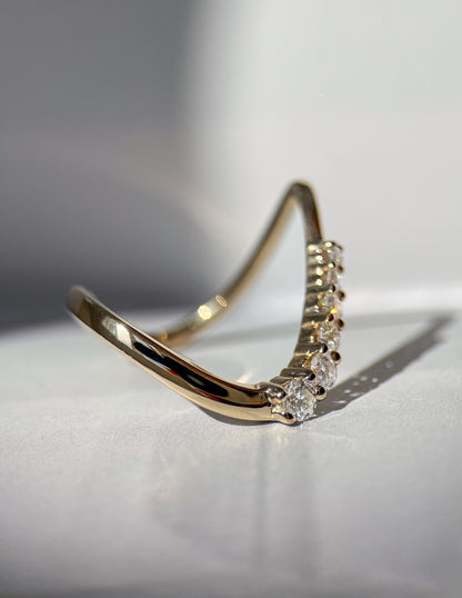 0.30 TCW Round Lab Grown Diamond unique Wedding Band