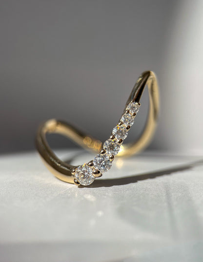 0.30 TCW Round Lab Grown Diamond unique Wedding Band