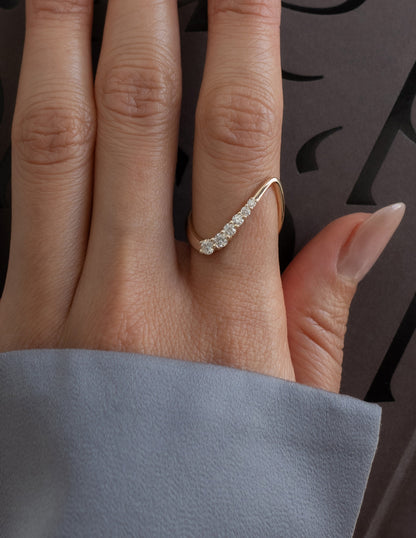 0.30 TCW Round Lab Grown Diamond unique Wedding Band