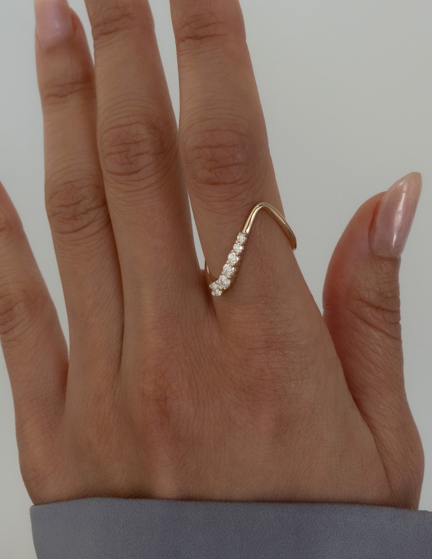 0.30 TCW Round Lab Grown Diamond unique Wedding Band