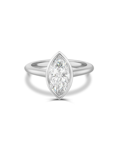 Diane- Marquise Bezel Solitaire Style Lab Grown Diamond Engagement Ring
