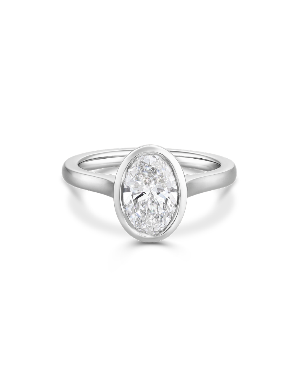 Marielle- Oval Bezel Solitaire Style Lab Grown Diamond Engagement Ring