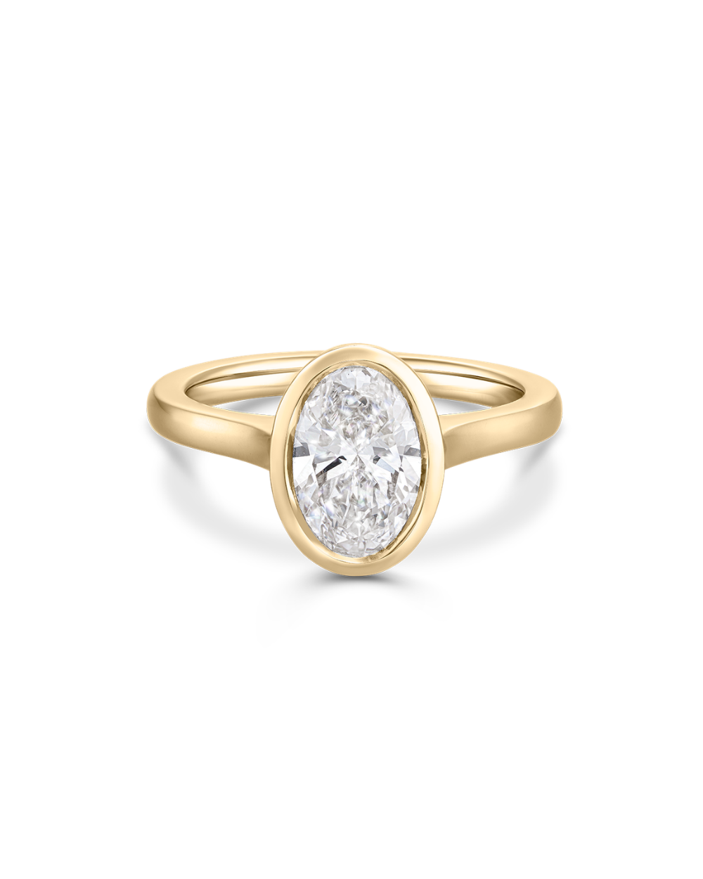 Marielle- Oval Bezel Solitaire Style Lab Grown Diamond Engagement Ring