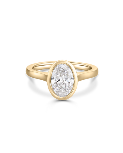Marielle- Oval Bezel Solitaire Style Lab Grown Diamond Engagement Ring