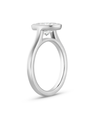 Marielle- Oval Bezel Solitaire Style Lab Grown Diamond Engagement Ring