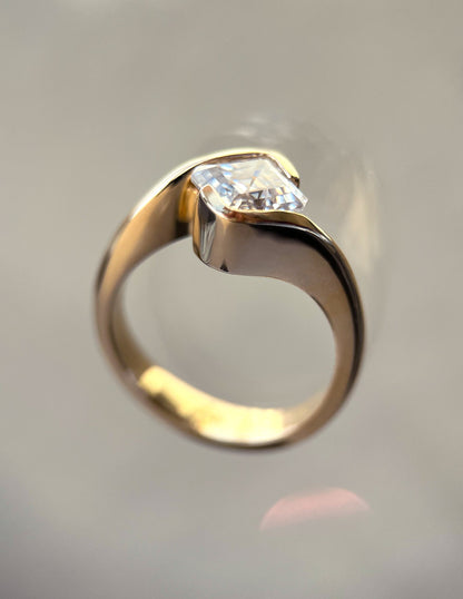 1.50 -2.50 CT Asscher Cut Lab Grown Diamond Solitaire Engagement Ring