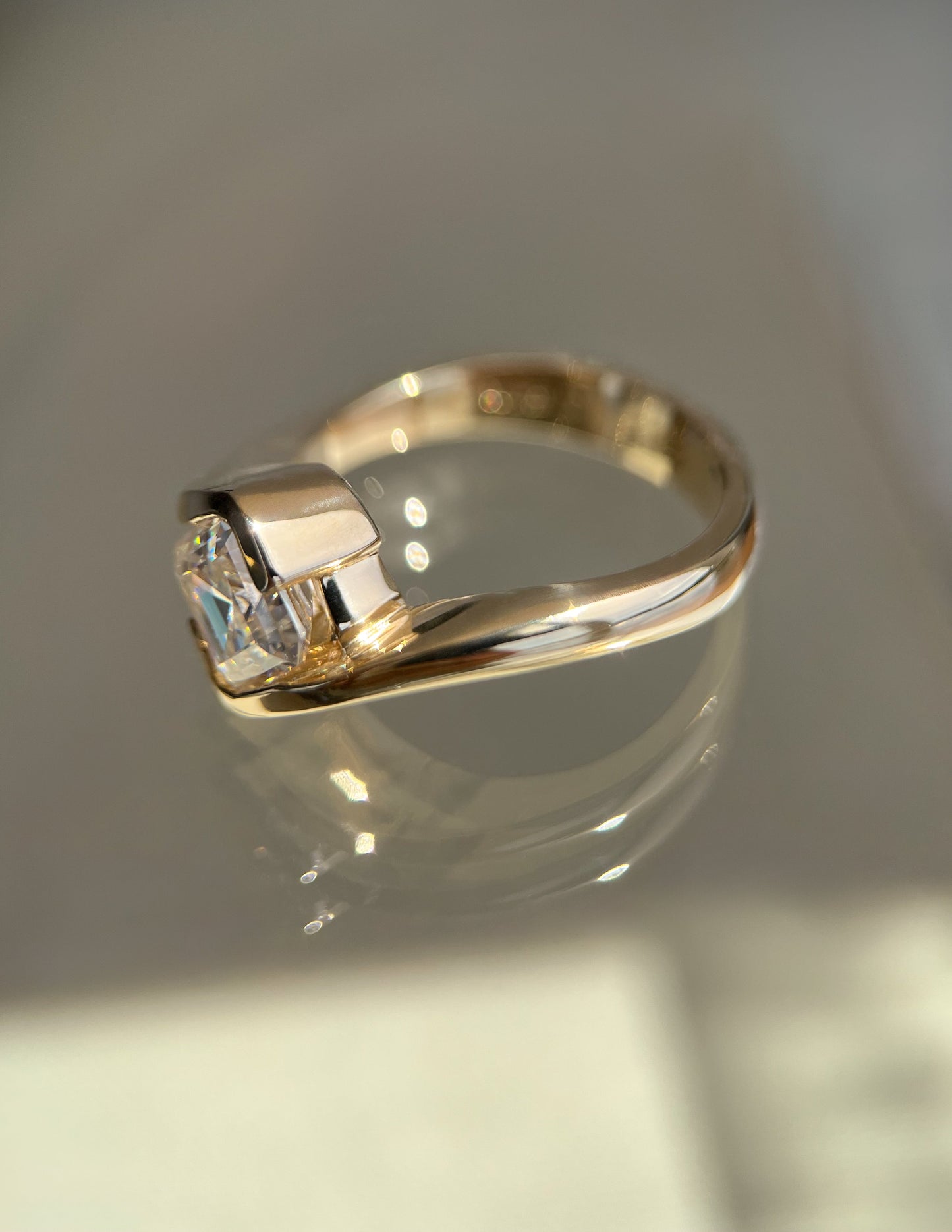 1.50 -2.50 CT Asscher Cut Lab Grown Diamond Solitaire Engagement Ring
