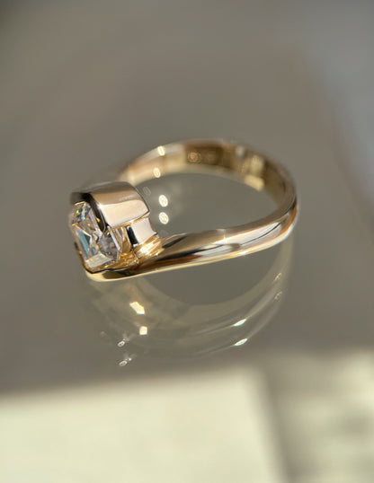 1.50 -2.50 CT Asscher Cut Lab Grown Diamond Solitaire Engagement Ring