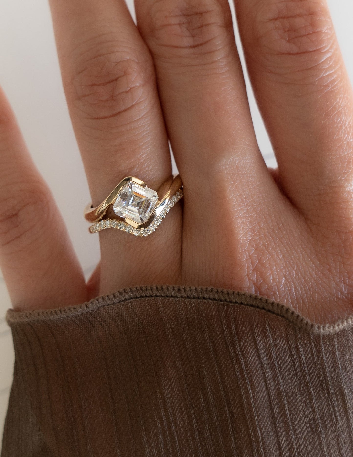 1.50 -2.50 CT Asscher Cut Lab Grown Diamond Solitaire Engagement Ring