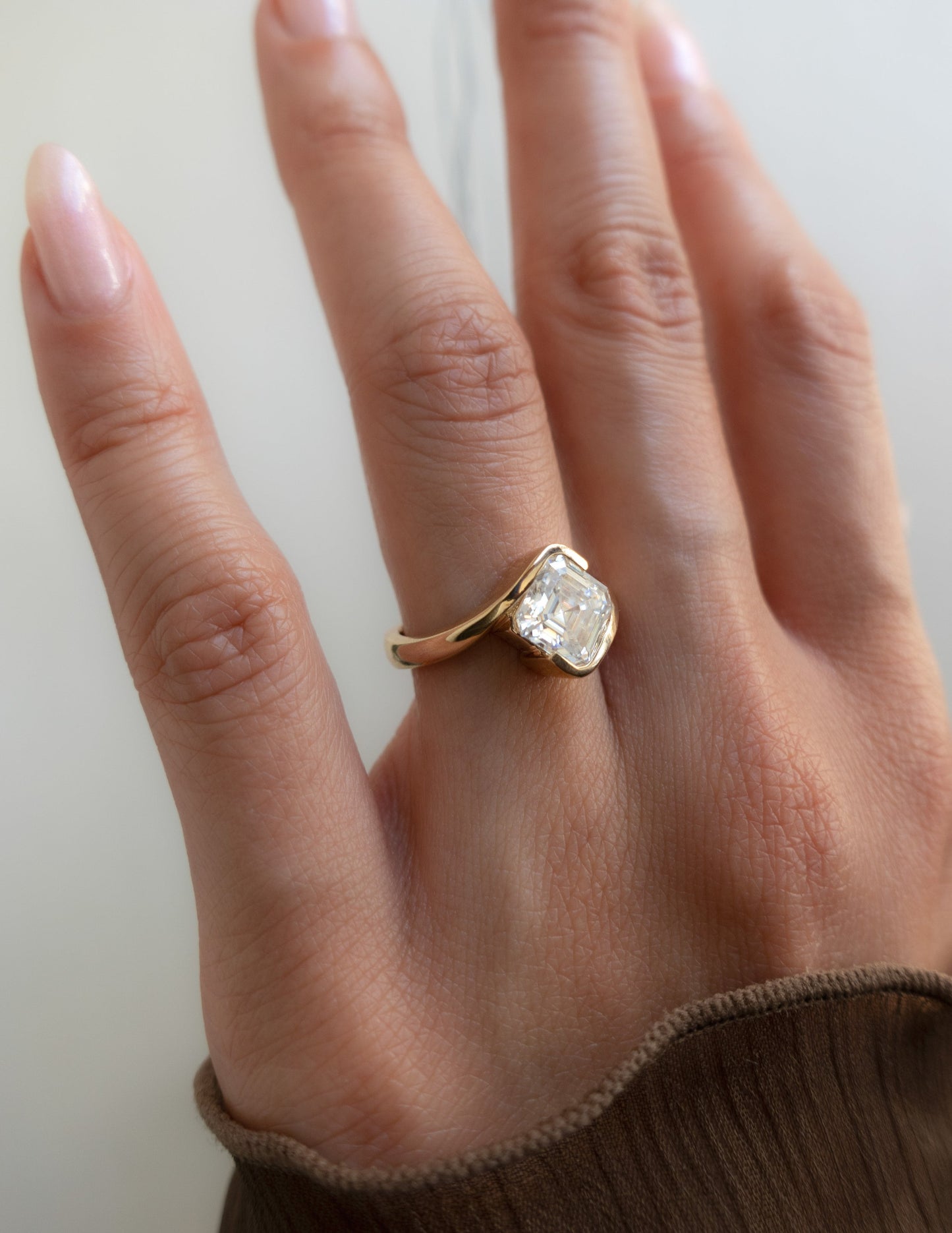 1.50 -2.50 CT Asscher Cut Lab Grown Diamond Solitaire Engagement Ring
