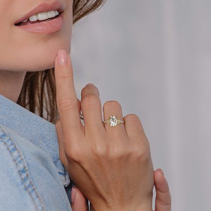 Cluster Ring with 1.30 CT Cushion Cut Moissanite