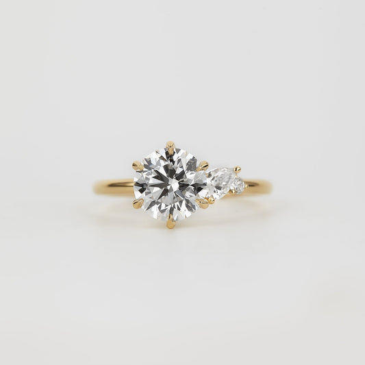1.73 -2.50 CT Round Lab Grown Diamond Unique Engagement Ring