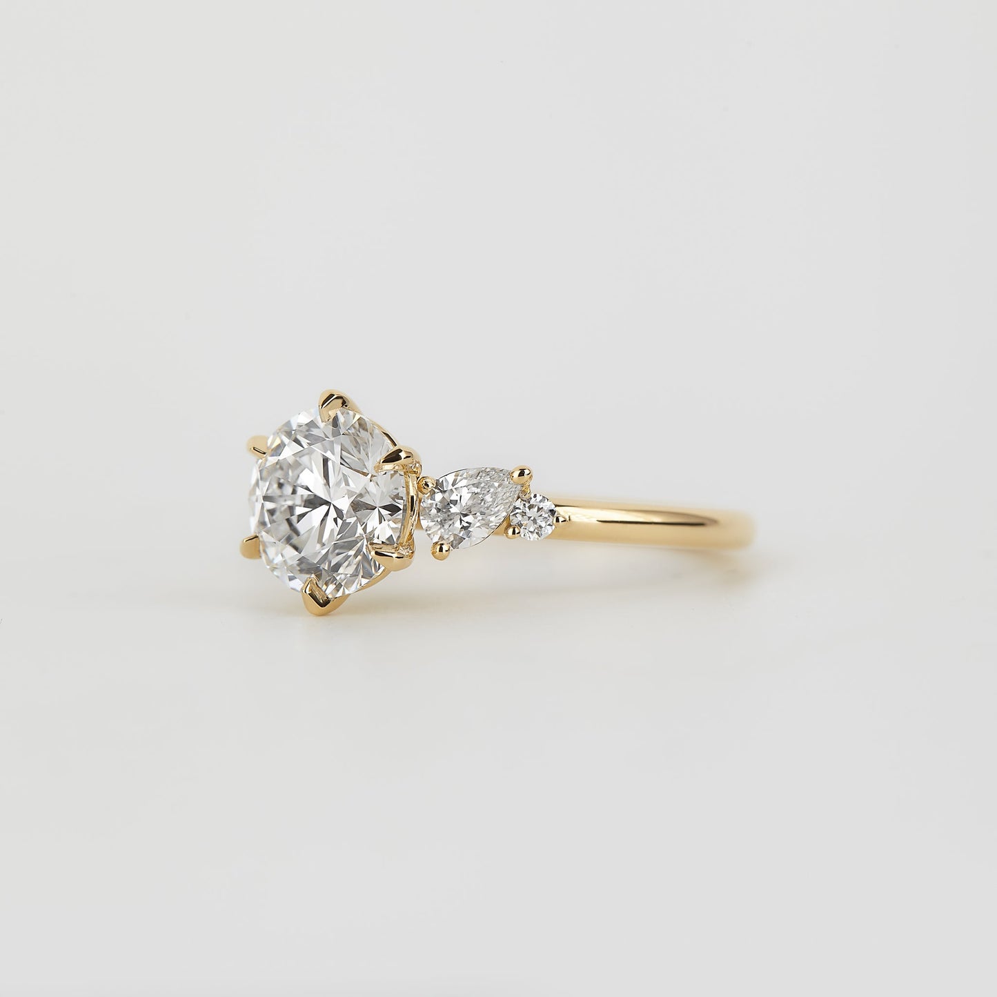 1.73 -2.50 CT Round Lab Grown Diamond Unique Engagement Ring