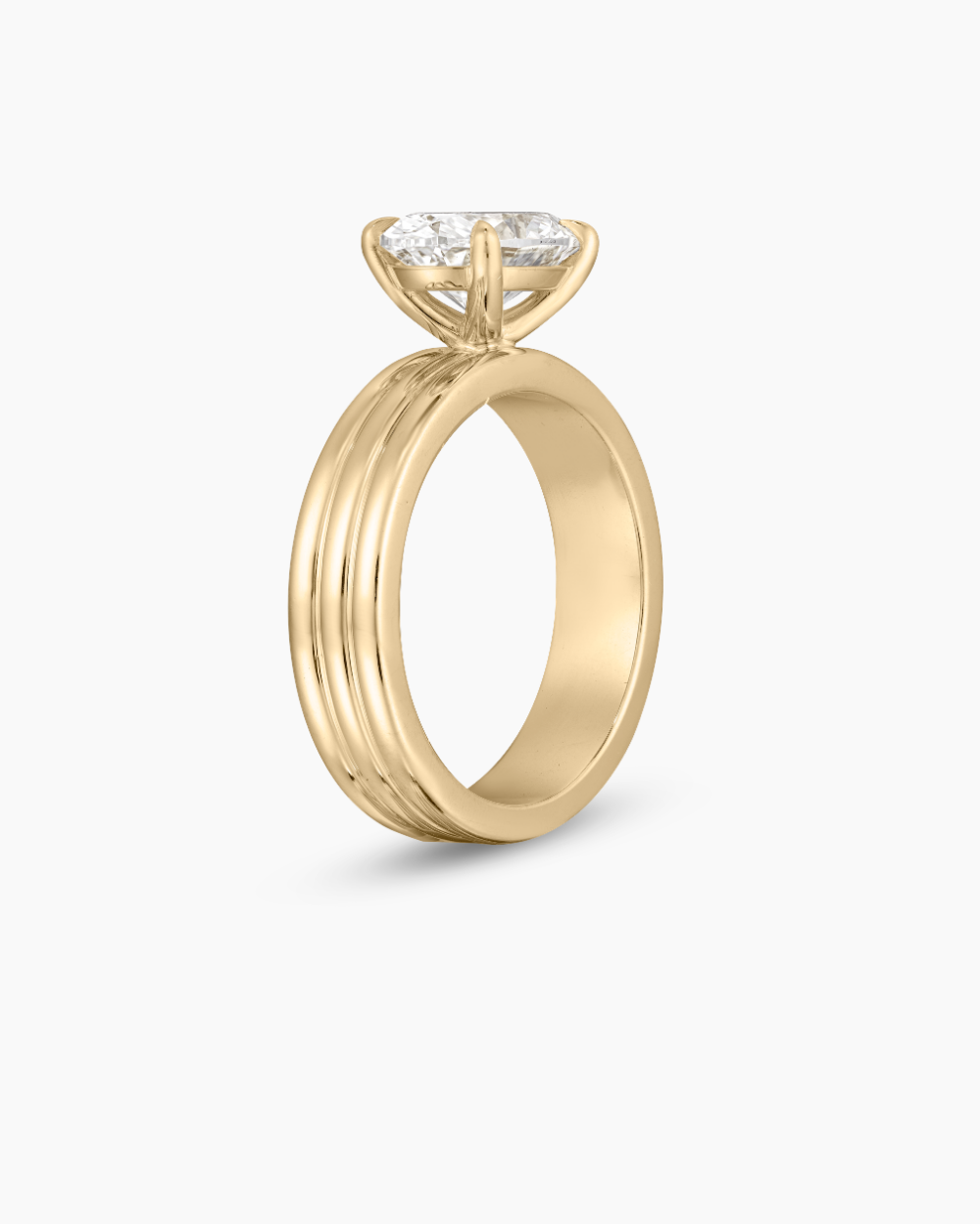 Seraphina- East West Oval Triple Pave Signet Style Lab Grown Diamond Engagement Ring