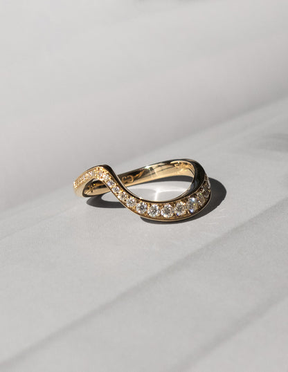 0.40 TCW Round Lab Grown Diamond Wave Eternity Wedding Band