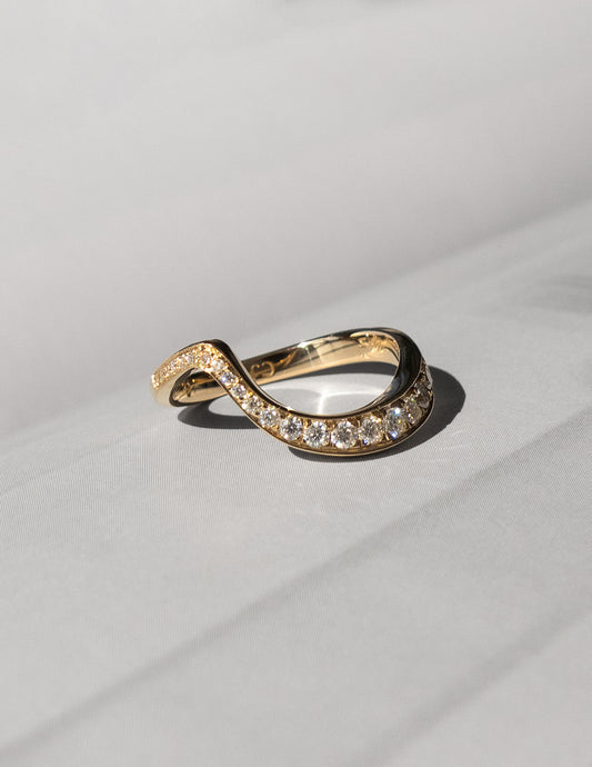 0.40 TCW Round Lab Grown Diamond Wave Eternity Wedding Band
