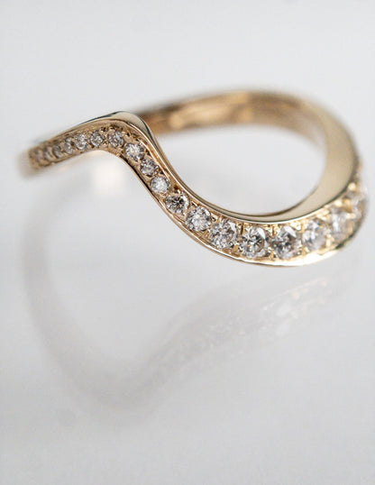 0.40 TCW Round Lab Grown Diamond Wave Eternity Wedding Band