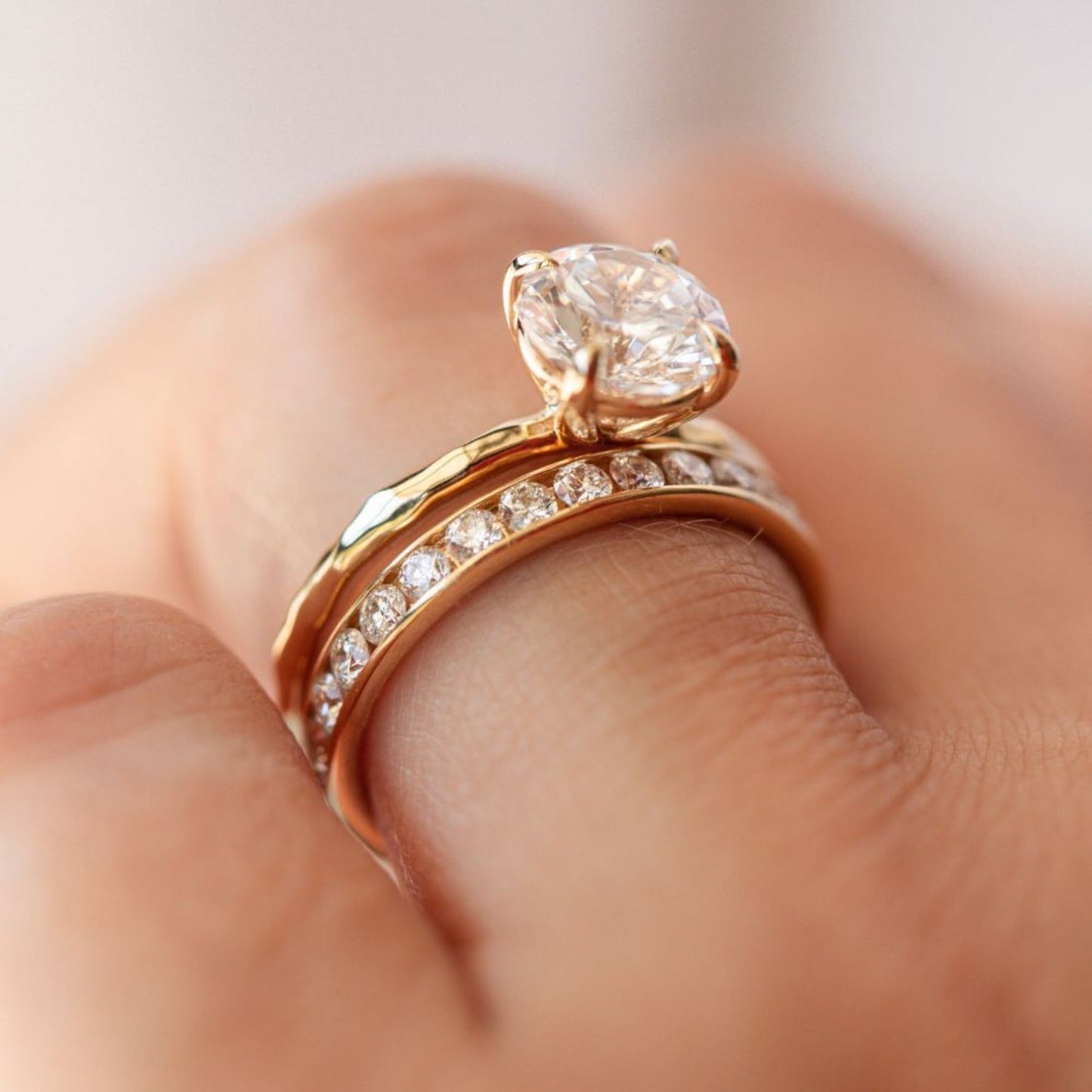 Solitaire Ring with 3.0 Ct Round Moissanite