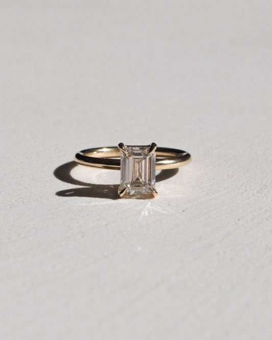 1.5 CT Emerald F/VS1 CVD Diamond Solitaire Engagement Ring - Camila Brown