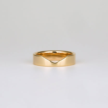 Wide Flat V Shap Wedding band