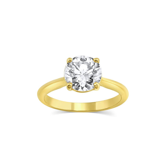 Solitaire Ring with 2.0 Ct Round Moissanite