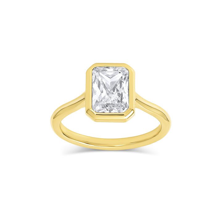 Bezel Ring with 2.0 CT Radiant Moissanite