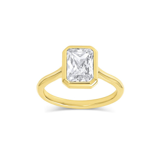 Bezel Ring with 2.0 CT Radiant Moissanite