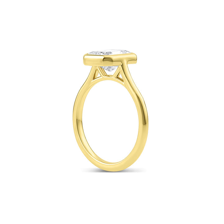 Bezel Ring with 2.0 CT Radiant Moissanite