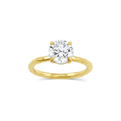 Solitaire Ring with 3.0 Ct Round Moissanite
