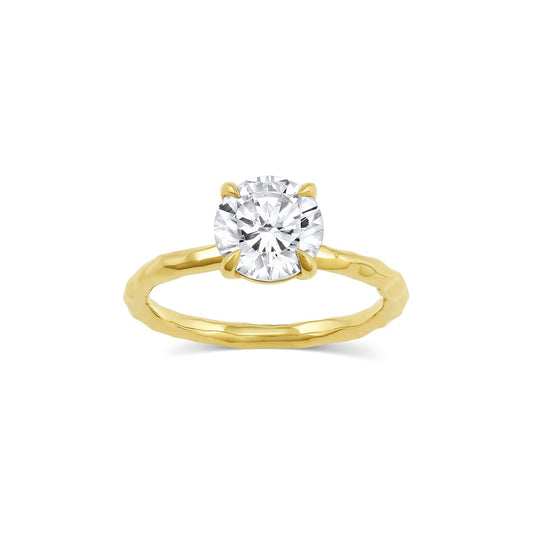 Solitaire Ring with 3.0 Ct Round Moissanite