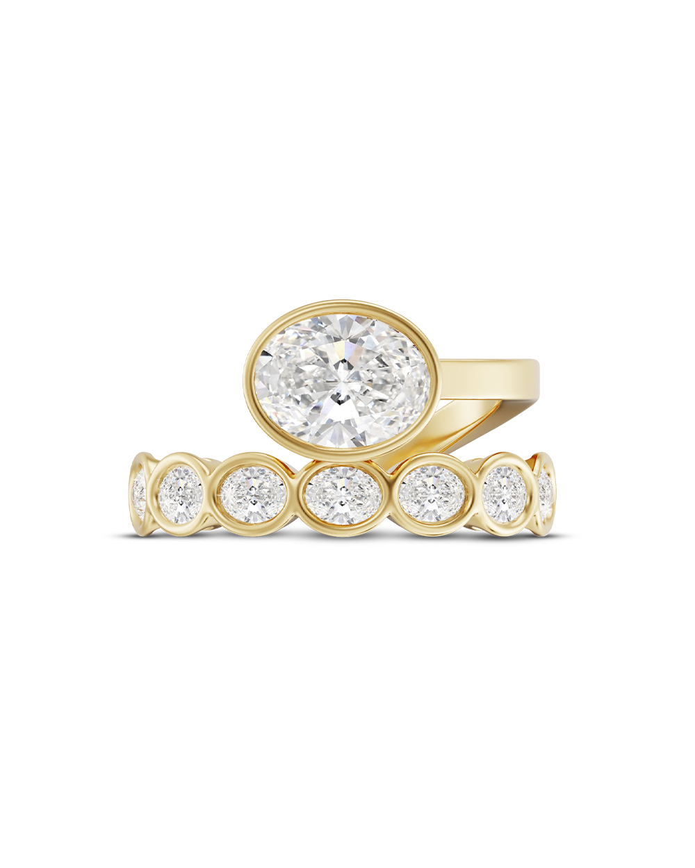 Cecile- East West Oval Wrap Style Lab Grown Diamond Engagement Ring
