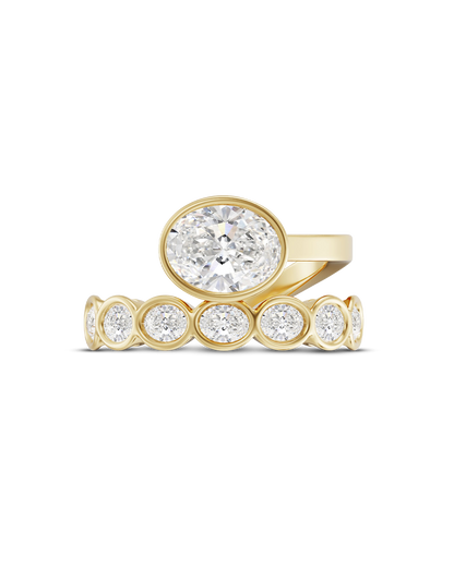 Cecile- East West Oval Wrap Style Lab Grown Diamond Engagement Ring
